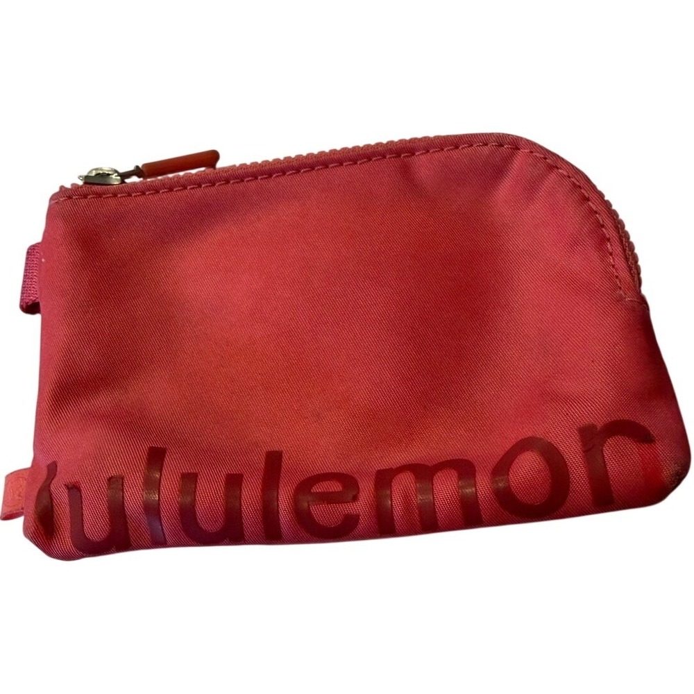 Lululemon True Red Mini Zip Pouch Wallet Coin Purse Card Holder